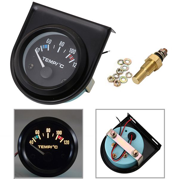 

52mm black car auto digital led water temp temperature gauge kit 40-120new