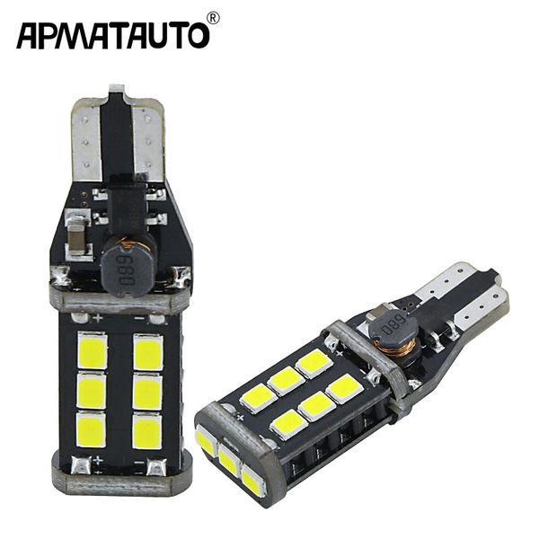 

apmatauto 2x t15 w16w led bulbs canbus error 921 915 wy16w led backup reverse light lamp 15smd with sumsung chips white