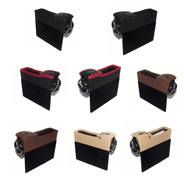 

cars storage boxes slots cup holders leather pocket phone seats interior universal size accessories