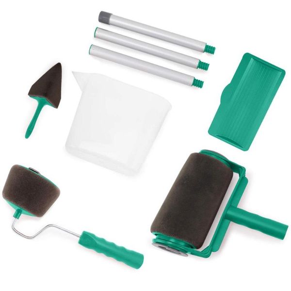 

9pcs/set paint runner for roller brush handle tool flocked edger room wall painting home office room multifunction roller paint