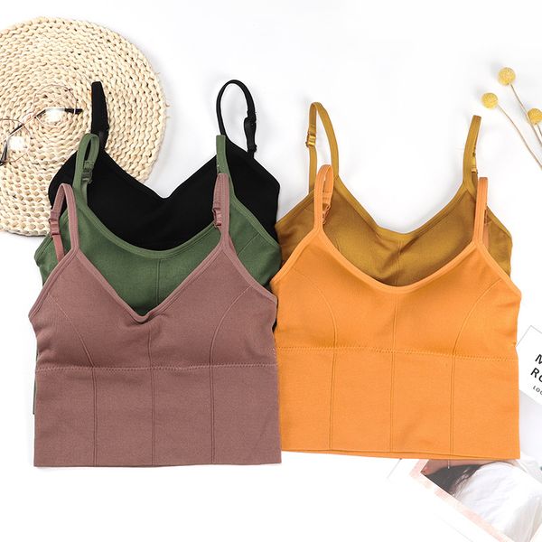 

women sports bra solid padded fitness yoga running cropped women sportswear gym solid tank athletic push up bras, White;black