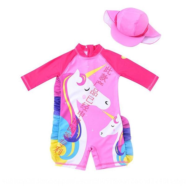 

children's female unicorn girl's 1-8 years old children's swimsuit girl's one-piece swimsuit, White;black