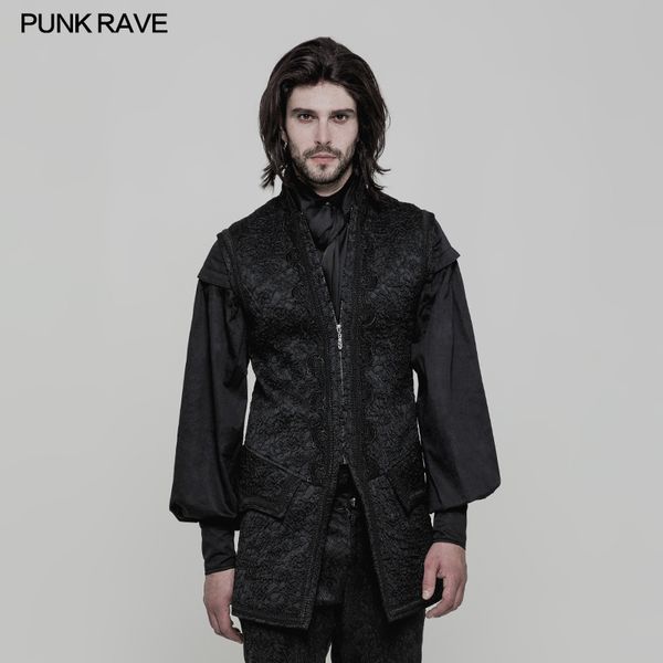 

punk rave mens jackets and coats waistcoat open fork victorian gorgeous retro goth fashion stage performance mens winter vest, Black;white
