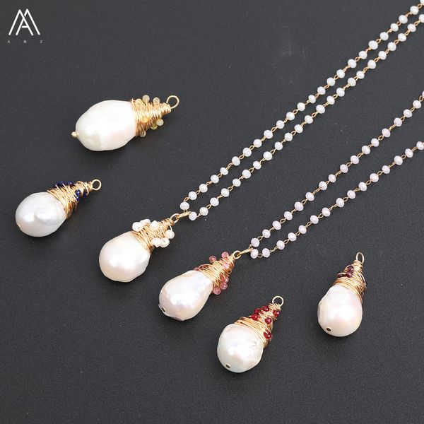 

fashion women white baroque pearl pendant necklace,small white pearl gold necklace for women handmade jewelry gift my-16amah, Silver