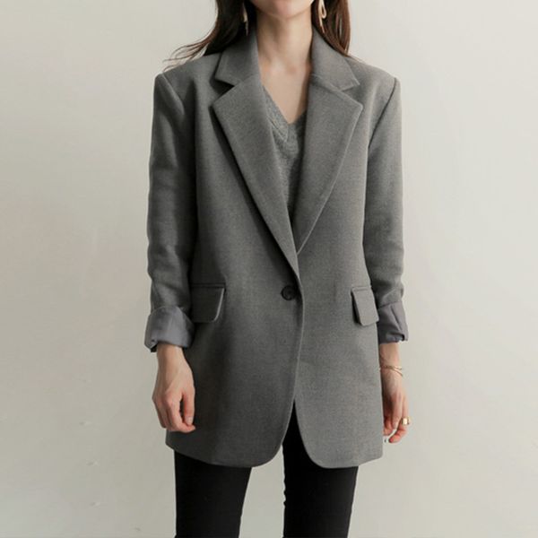 

women's suits & blazers 2021 ladies black blazer feminino plus size 2xl formal jacket gary blaser female suit office outwear lx1362, White;black