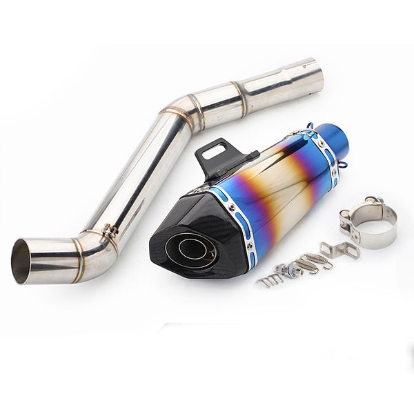 

motorcycle exhaust muffler escape slip-on for for 650nk 400 middle section exhaust pipe modified stainless steel