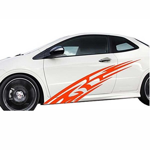 

2pcs/set universal motors flame fine striped racer graphics patterns car whole sticks personal body pull decals