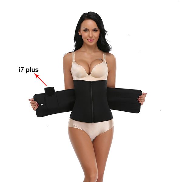 

body shaper waist trainer tummy trimmer zipper neoprene cincher fitness corset slimming abdominal belt drop shipping, Black;white