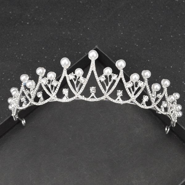 

корейские простое золото и серебро детской короны дама свадебных rhinestone аксессуары для волос ручной работы мода невеста pearl headdress, Golden;white