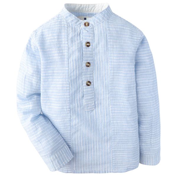 

в весенне-осенний период мальчик носит чистую хлопчатобумажную рубашку и полосатую рубашку с длинным рукавом, White;black