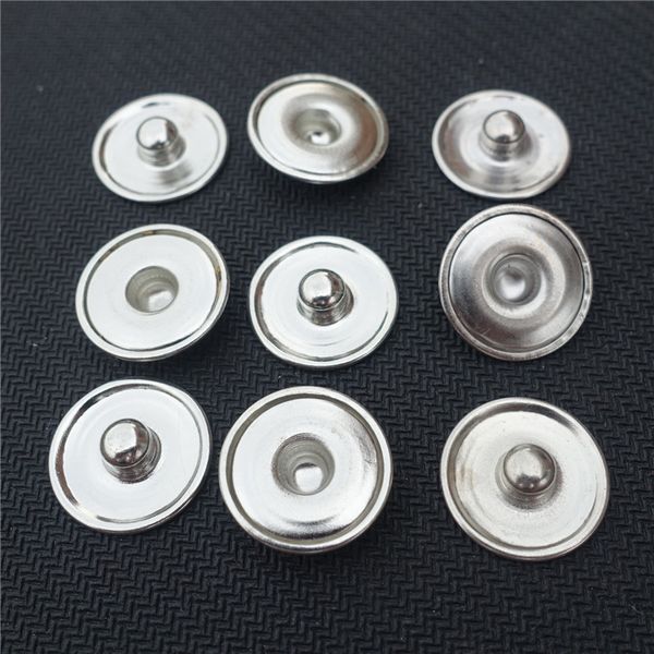 

200pcs/lot brass noosa chunks metal ginger 18mm snap buttons base flat interchangeable diy snap button jewelry findings, Golden;silver