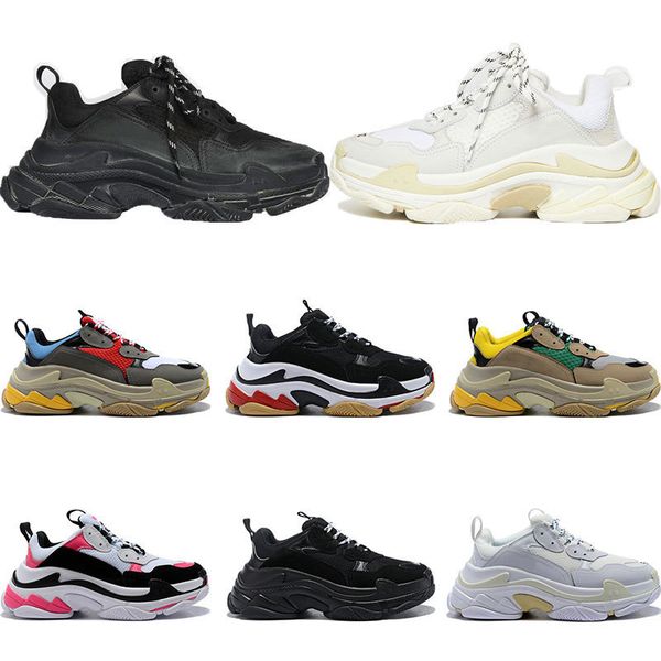 

new triple s designer shoes sneakers for men platform black white gray red pink women mens trainers fashion casual dad shoes size 36-44