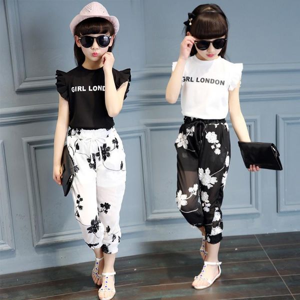 

baby clothes set 2020 summer big girls suit girl clothing set kids sleeveless princess children clothing set 5 6 8 years, White