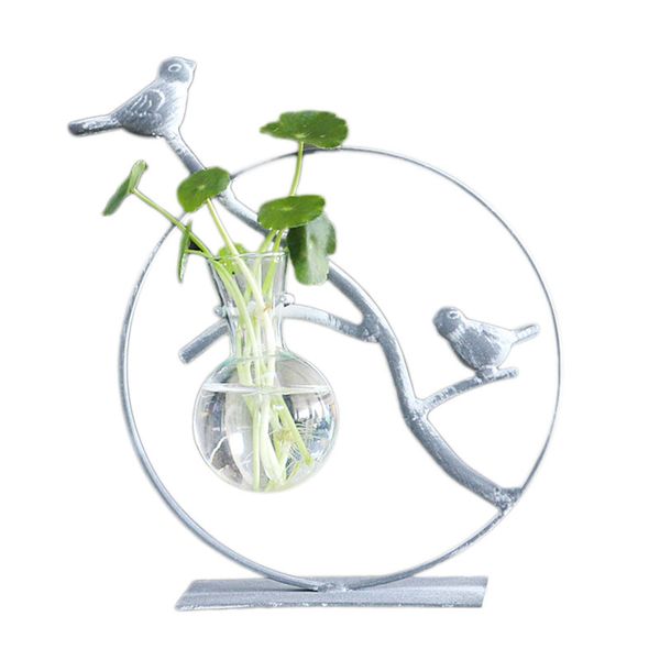

jeyl creative iron round plant glass hydroponic container terrarium nordic home decor vase simple office deskornaments cra