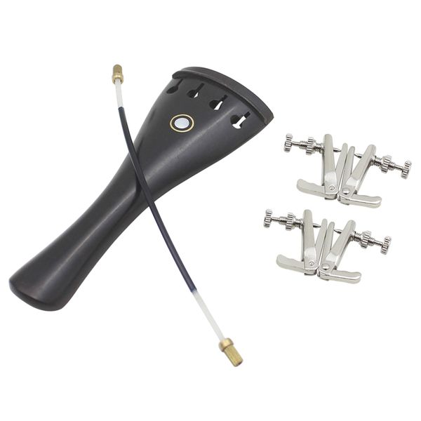 

3/3 4/4 violin accessoriestail rope 12cm+ebony tailpiece+chroem fine-tuning