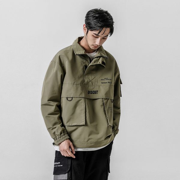 

city where the product 2019 autumn clothing new style characteristics stand collar taotoukuan handsome jacket men's coat men's s, Black;brown