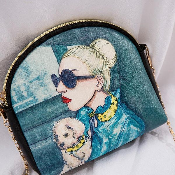 

girl crossbody bags mini stylish pattern messenger bags shell shape shoulder bag fo sale