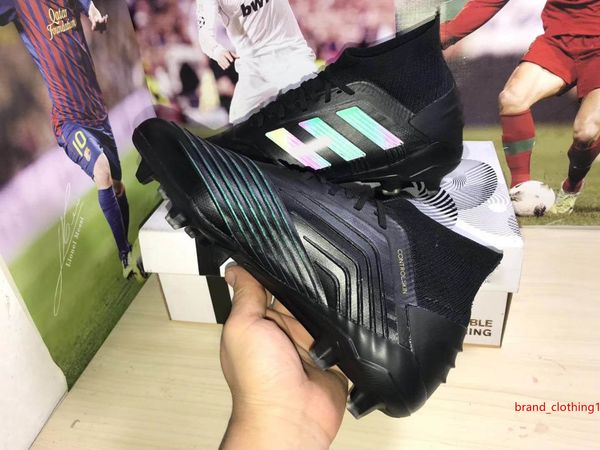 

laceless прочные predator 19 мужчин футбол бутсы boots dark script входной код бутсы high top chuteiras де futebol