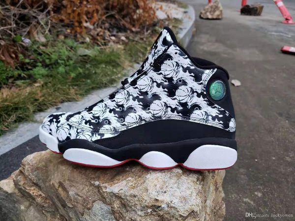 

new 13 13s men women basketball shoes bred black brown blue white hologram flints grey red sports sneakers us 5.5-13