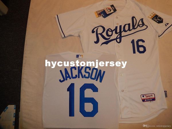 

custom majestic kansas city #16 bo jackson white game jersey new mens stitched jerseys big and tall size xs-6xl for sale, Black;blue