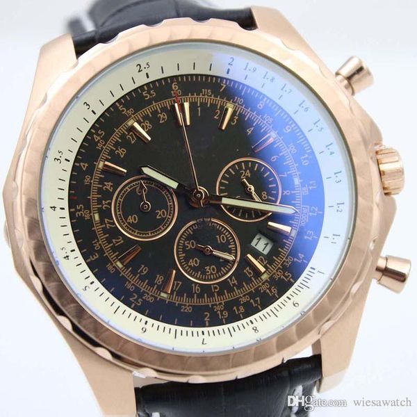 

Функциональные авиационные мужские часы открытый атмосферный черный циферблат 4