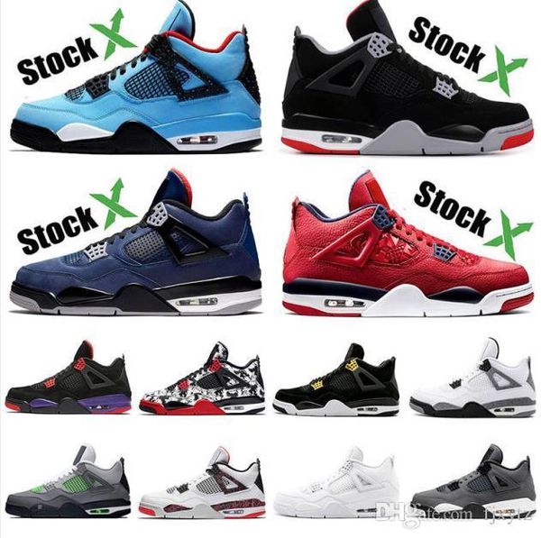 

2020 bred fiba 4 4s mens basketball shoes the cactus jack cool grey pure money laser black gum thunder royalty tattoo designer sneakers