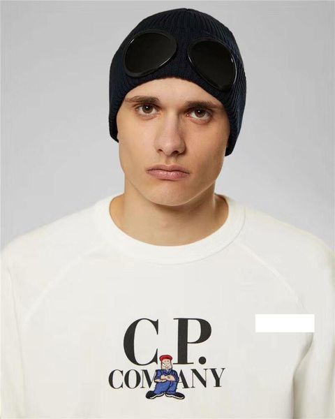 

fashion- two glasses goggles beanies men autumn winter thick knitted skull caps outdoor sports hats women uniebeanies black grey, Blue;gray