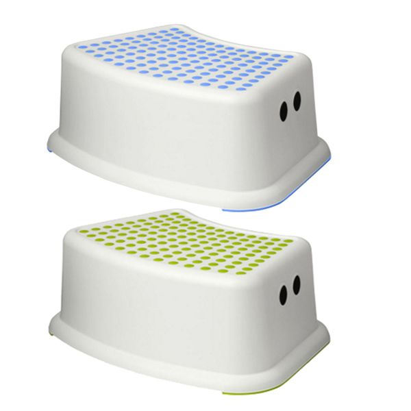 

2pcs plastic kids toilet foot step stool for lowes height (blue, green, 13x37x24cm