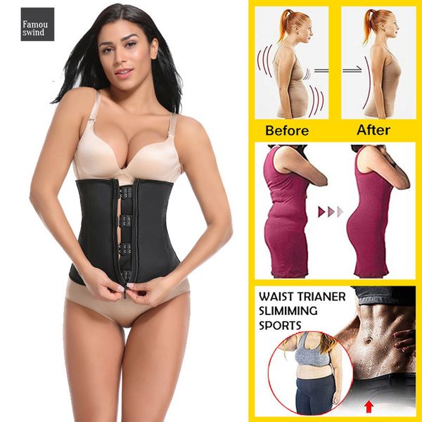 

талия тренер корсет профилировщик тела черного латекс резинового boned молния фирма талия cinchers моделирование ремешок сталь животик управ, Black;white