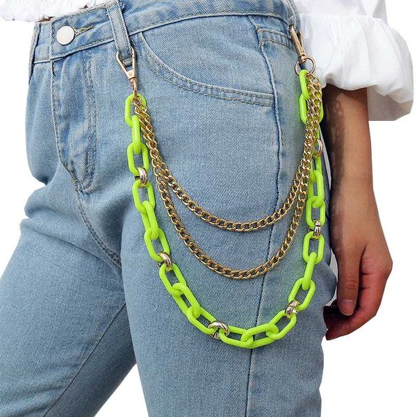 

punk street waist chain multilayer male pants chain women men fashion rock jeans big ring metal key accessories, Black;brown