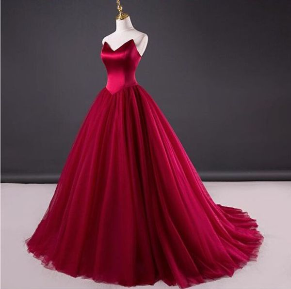 Simples vintage vermelho escuro gótico vestidos de casamento espartilho volta cetim tule feminino vintage não branco vestidos de noiva com cor custom made243p