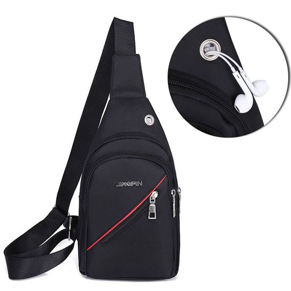 

male shoulder bags with earphone hole crossbody bag men casual fashion chest pack short trip messengers bag brief shoulder