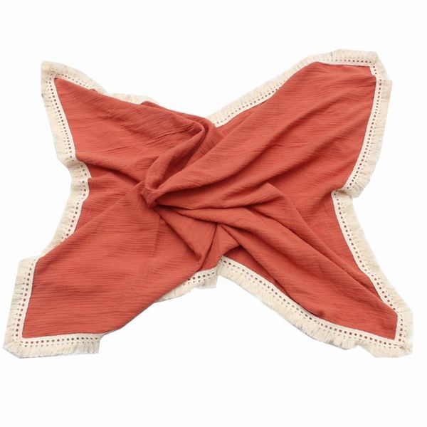 

newborn swaddle muslin tassel infant baby blanket wrap receiving blanket k1kc