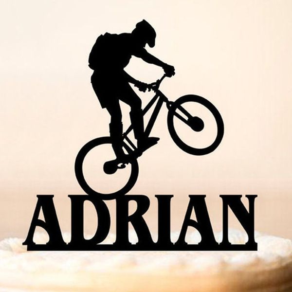 

mountain biking bike cake er personalizd name birthday cake er custom happy birthday party decoration