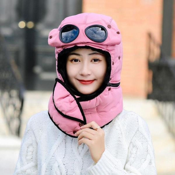 

winter windproof ski cap outdoor cycling windproof ski cap ear protector thick warm cotton 20o29, White;black