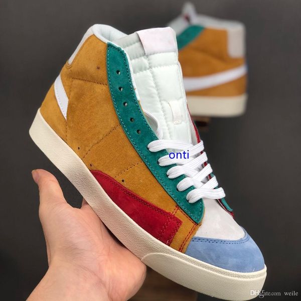 

mens new designer blazer mid 77 vntg suede skateboard casual running shoes high women sport sneakers blazers des chaussures zapatos, Black