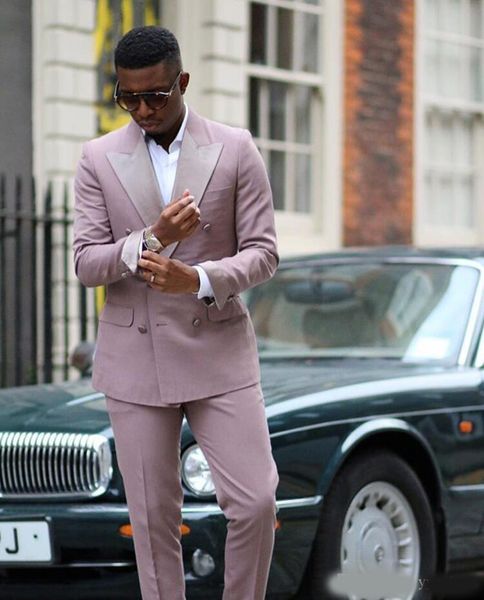 

double breasted wedding tuxedos for groom custom made 2 pieces set groomsmen man suit men's suits bridegroom (jacket+pants, Black;gray