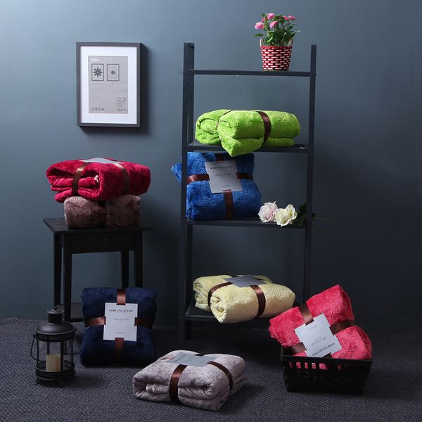 

thicken plush bedspread blanket 200x230cm high density super soft flannel blanket to on for the sofa/bed/car