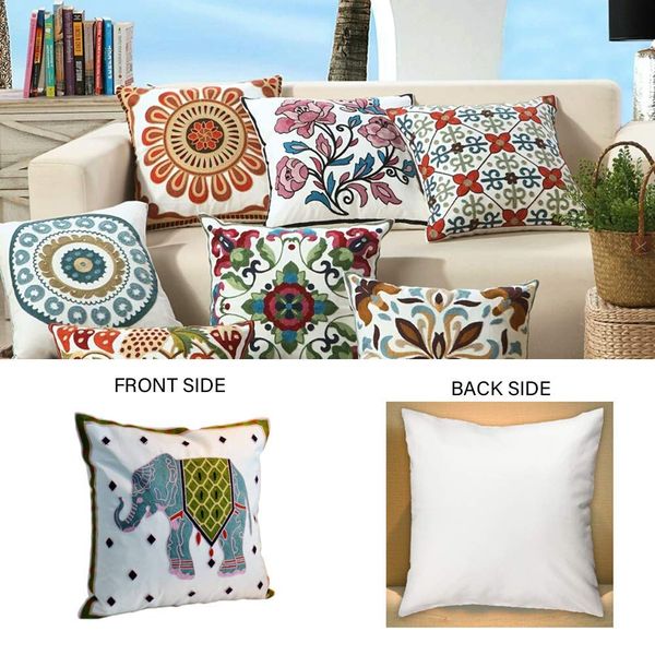 Home Decor Embroidered Cotton Throw Pillow Covers Decorative
