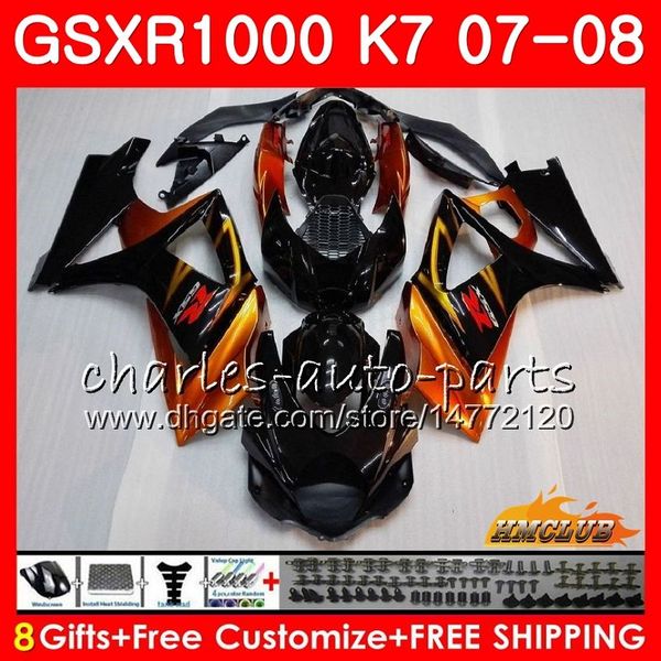 

body for suzuki gsxr-1000 gsx-r1000 gsxr1000 07 08 orange black bodywork 12hc.9 gsx r1000 07 08 k7 gsxr 1000 2007 2008 full fairing kit