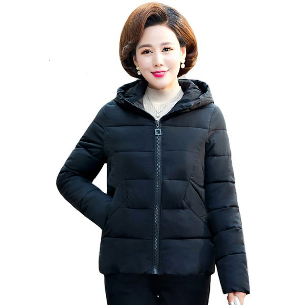 

women winter jacket hooded cato female herf short jacket 5 colors parka chaqueta mujer invierno, Black