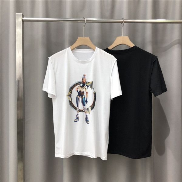 

20ss luxurious paris brands  tshirt tee short sleeve breathable men women fashion secondary element outdoor streetwear v t-shirt, Gray;blue