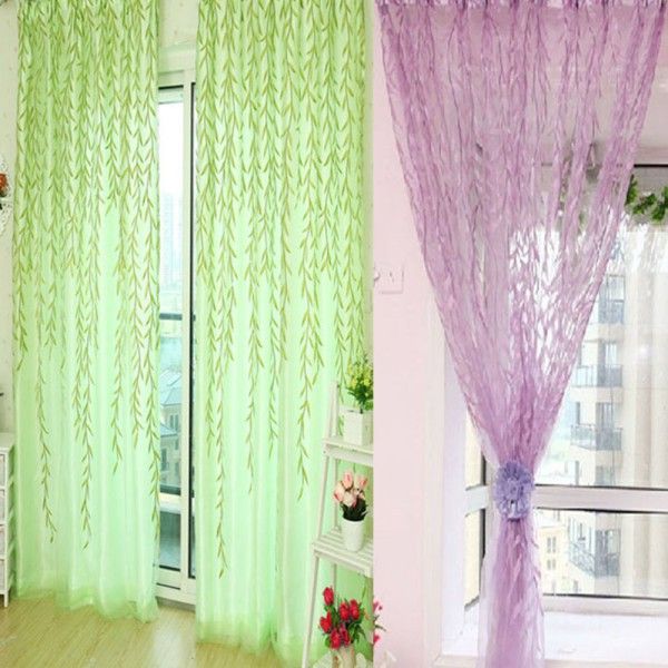 

room drapes scarfs curtain willow pattern voile window curtains sheer panel
