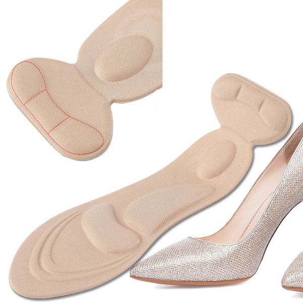 

1 pair women insole pad breathable anti-slip inserts high heel insert pad foot heel protector shoes accessories, White;pink