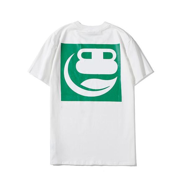 

20fw paris designer tee shirts with green geometric printed luxury street t-shirt men women couple t-shirt short sleeved casual, White;black