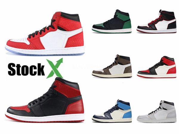 

1 1s jumpman men women basketball shoes pine green with black mark shadow with grey mark pine green sneakers #154