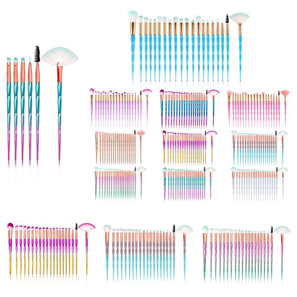 

makeup brushes 20pcs diamond gradient color makeup brush set 10 colors eyes brushes beauty make up tool
