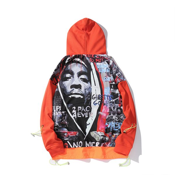 

autumn men's hip hop loose stranger thing hooded hoodies 2019 new fashion spring and autumn pullover sudadera hombre sweatshirt, Black