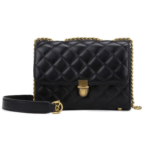 

191216 ivog new arrival everyday ladies small crossbody shoulder handbag black quilted chain hand bags for women 2019