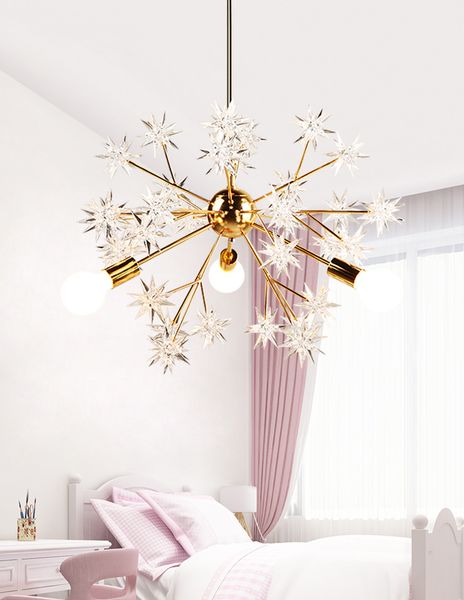 

nordic stylist study dining room counter american country art creativity table spark ball star bedroom chandelier